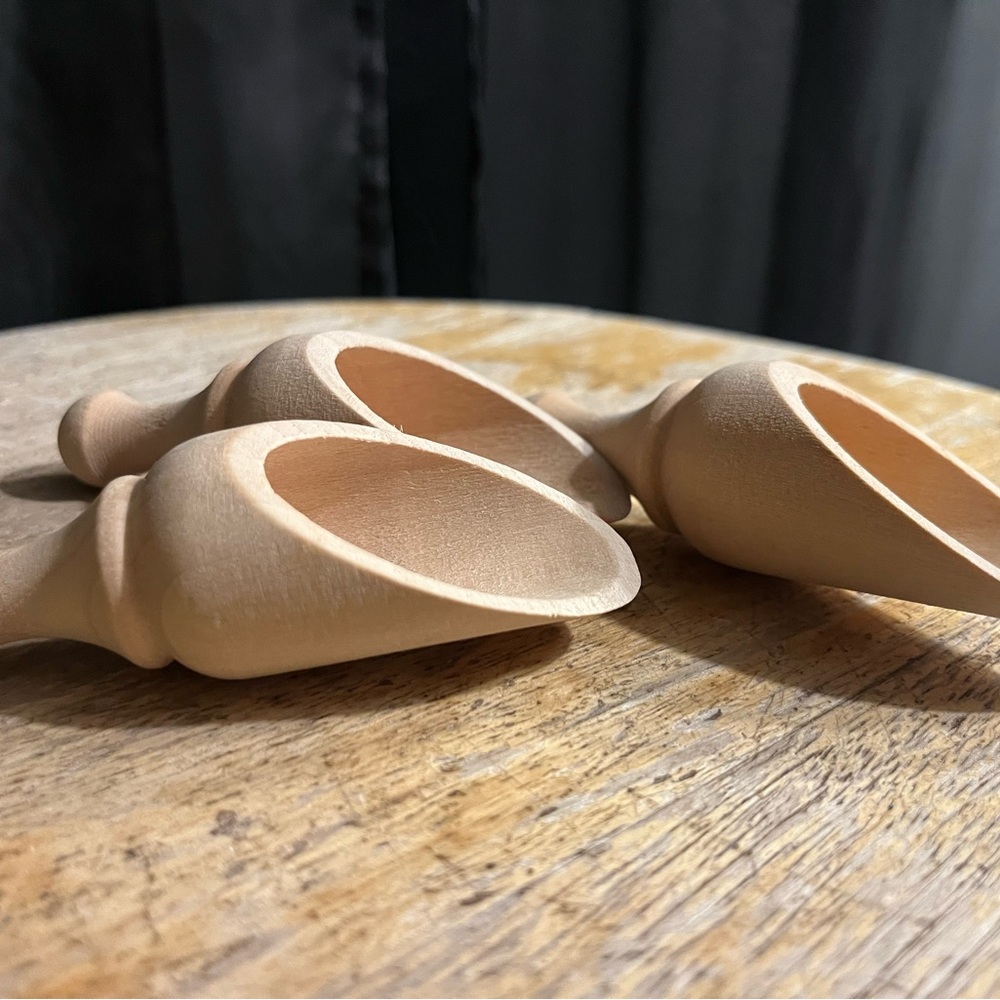 Handcrafted Wooden Scoops - Natural Light Wood (Set of 3)